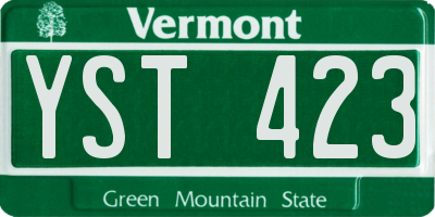 VT license plate YST423