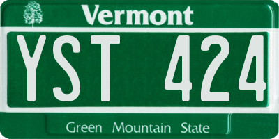VT license plate YST424