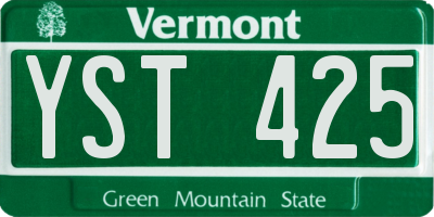 VT license plate YST425