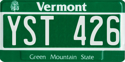 VT license plate YST426