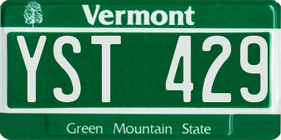 VT license plate YST429