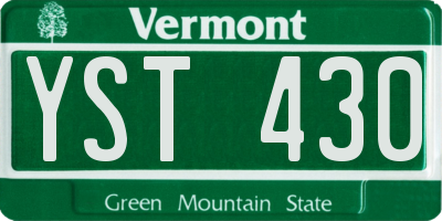 VT license plate YST430