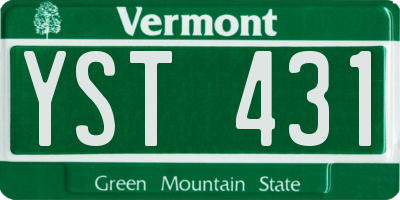 VT license plate YST431
