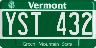 VT license plate YST432