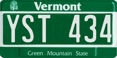 VT license plate YST434