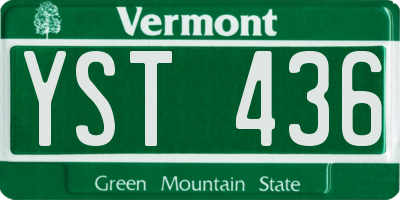 VT license plate YST436