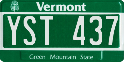 VT license plate YST437