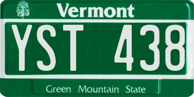 VT license plate YST438