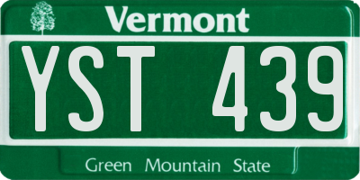 VT license plate YST439