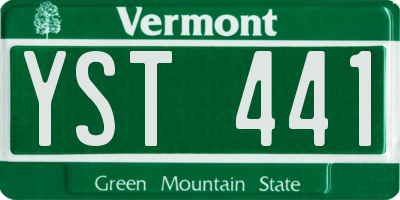 VT license plate YST441