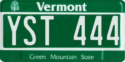 VT license plate YST444