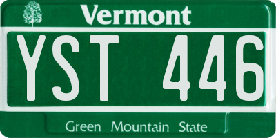 VT license plate YST446