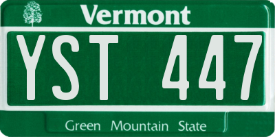 VT license plate YST447