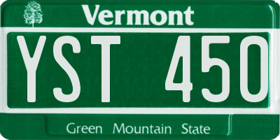 VT license plate YST450