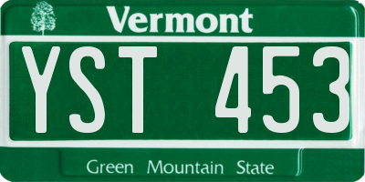 VT license plate YST453