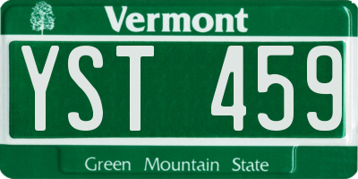 VT license plate YST459
