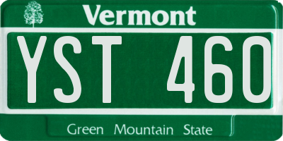 VT license plate YST460
