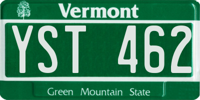 VT license plate YST462