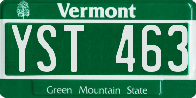 VT license plate YST463