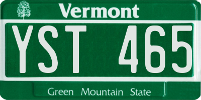 VT license plate YST465
