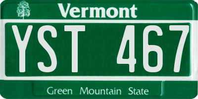 VT license plate YST467