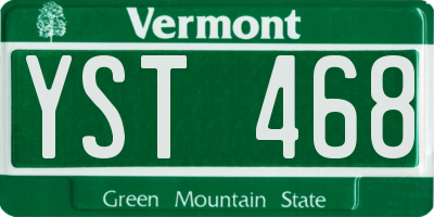 VT license plate YST468