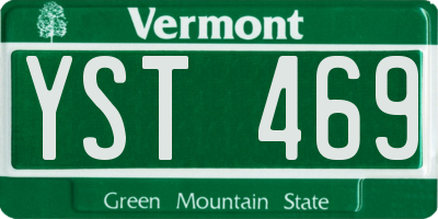 VT license plate YST469