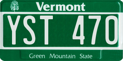 VT license plate YST470