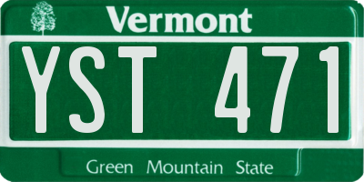 VT license plate YST471