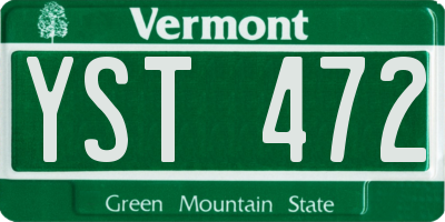 VT license plate YST472