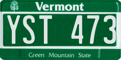 VT license plate YST473
