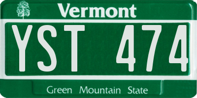 VT license plate YST474
