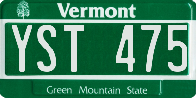 VT license plate YST475