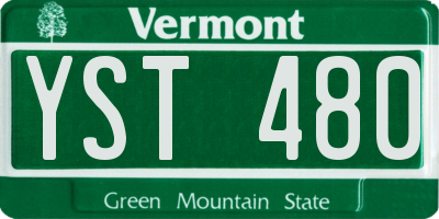VT license plate YST480
