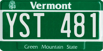 VT license plate YST481