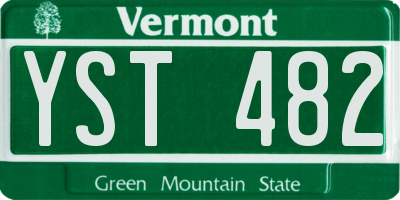 VT license plate YST482