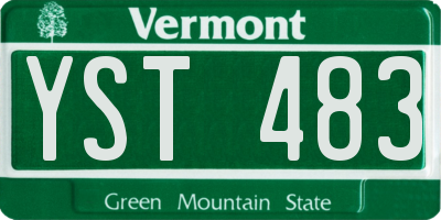 VT license plate YST483
