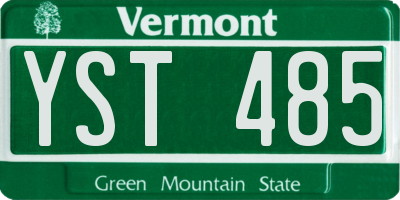 VT license plate YST485
