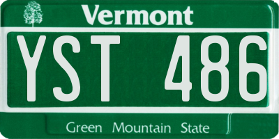 VT license plate YST486
