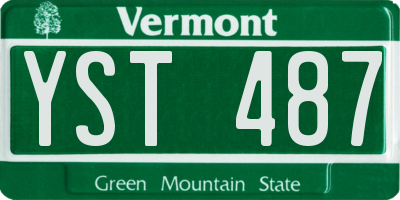 VT license plate YST487