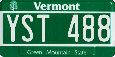 VT license plate YST488