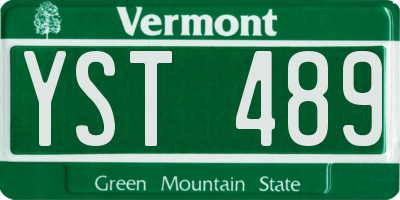 VT license plate YST489