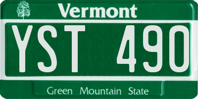 VT license plate YST490