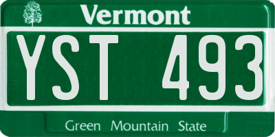 VT license plate YST493