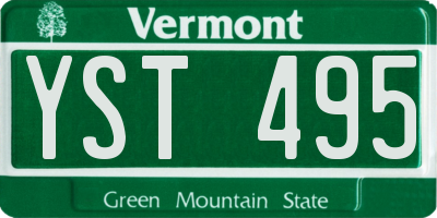 VT license plate YST495