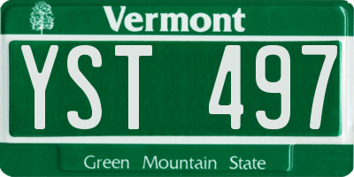 VT license plate YST497