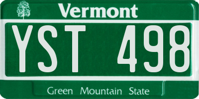 VT license plate YST498