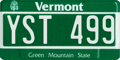 VT license plate YST499