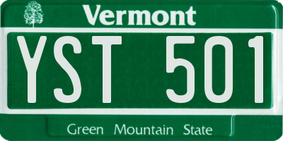 VT license plate YST501