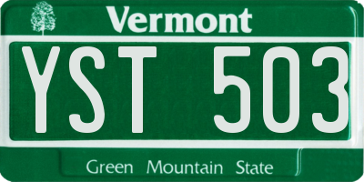 VT license plate YST503